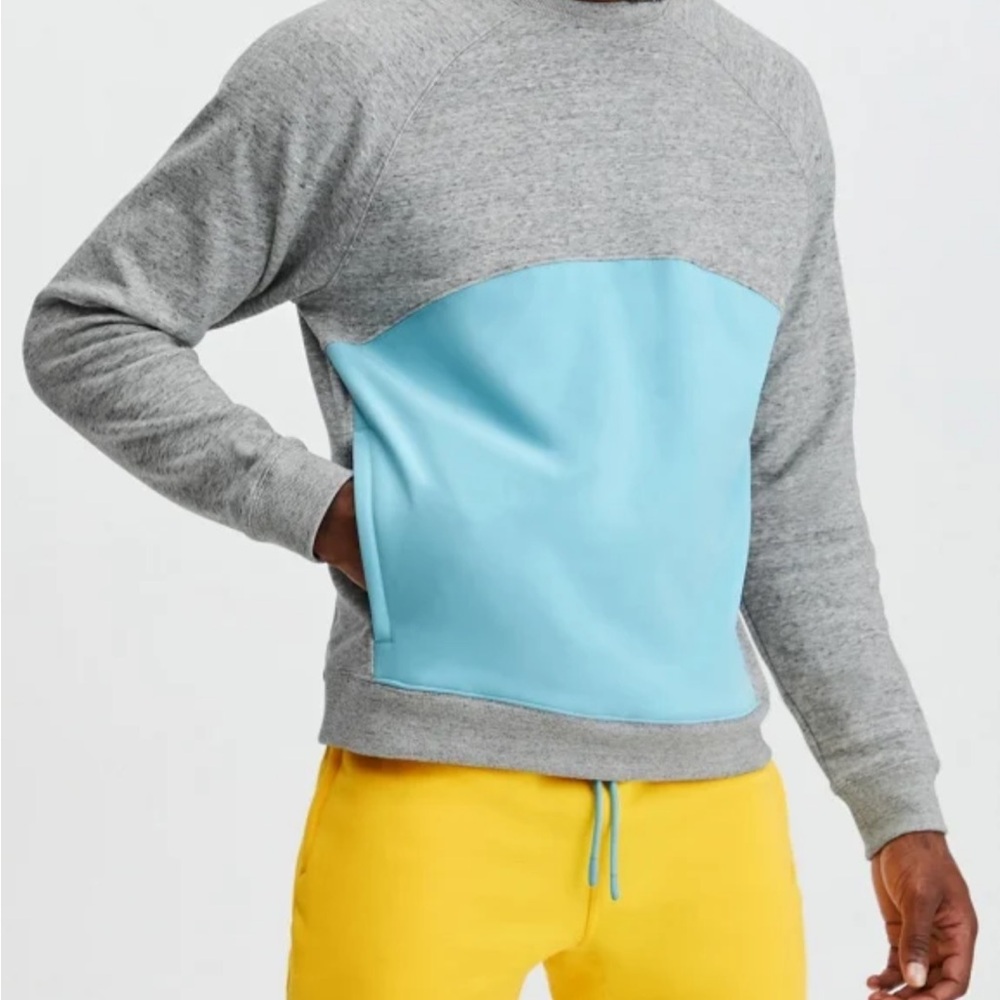 Fabletics Pullover Colorblock Blue And Grey Athle… - image 3